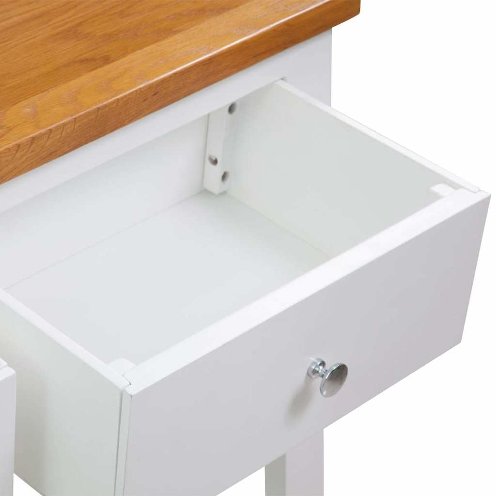 Solid Oak Wood Console Table with Drawers W344577