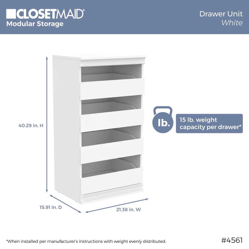 White 4 Drawer Wood Modular Storage Unit H73904
