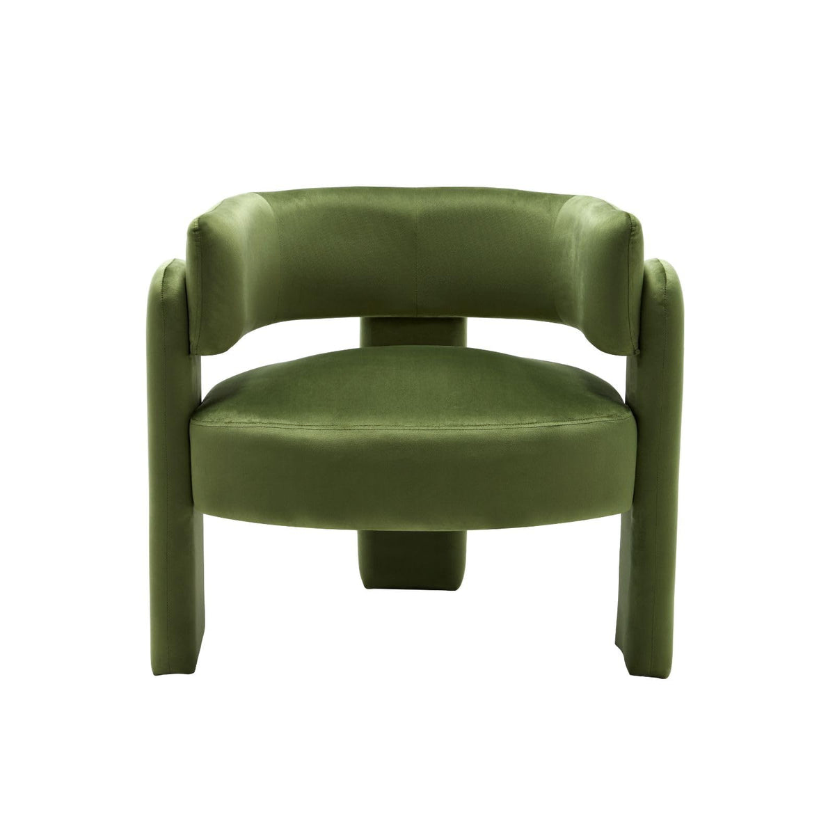 Set of 2 Green Upholstered Accent Chairs with Arms C3799