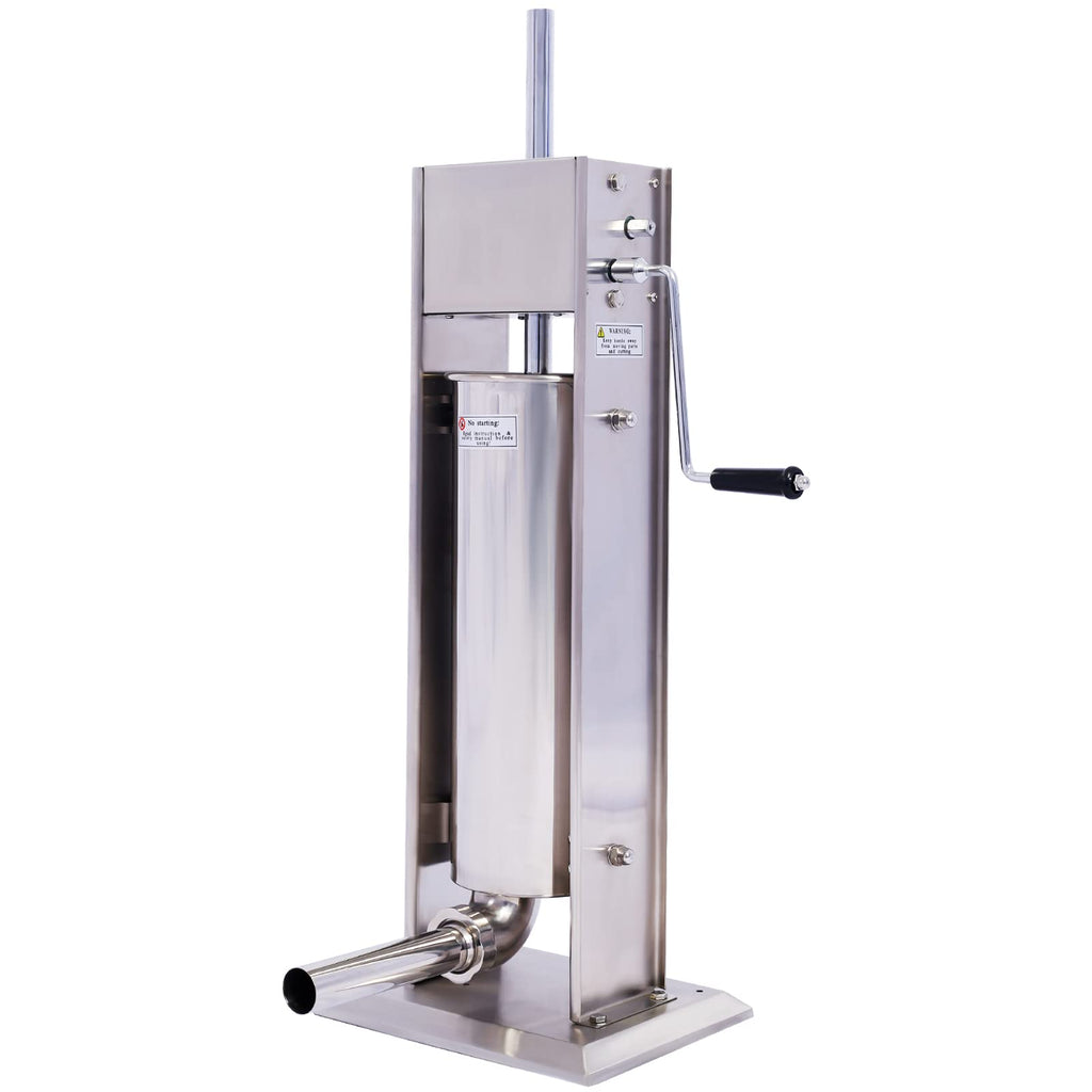 15LB Stainless Steel Vertical Sausage Stuffer with 4 Nozzles B1410