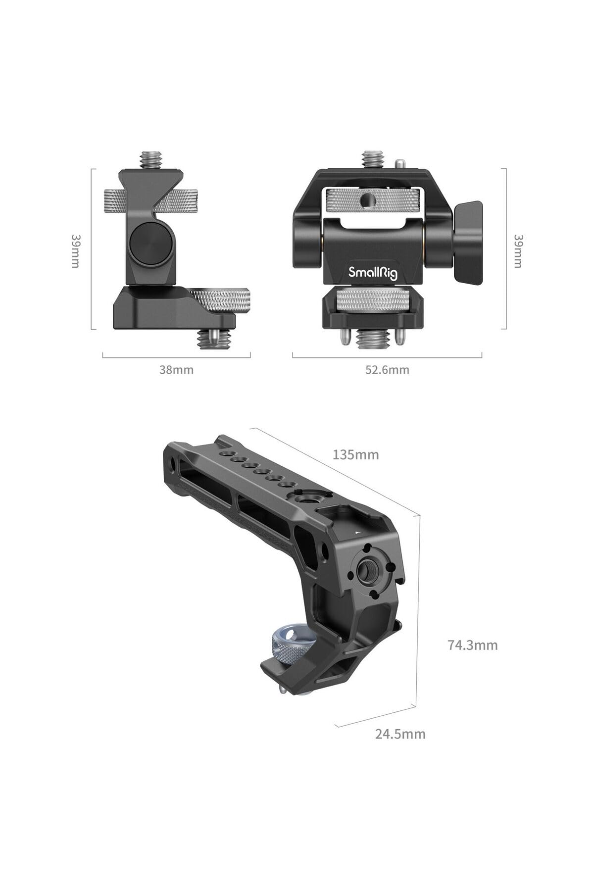 Top Handle & Monitor Mount with 3/8"-16 Locating Holes V613298