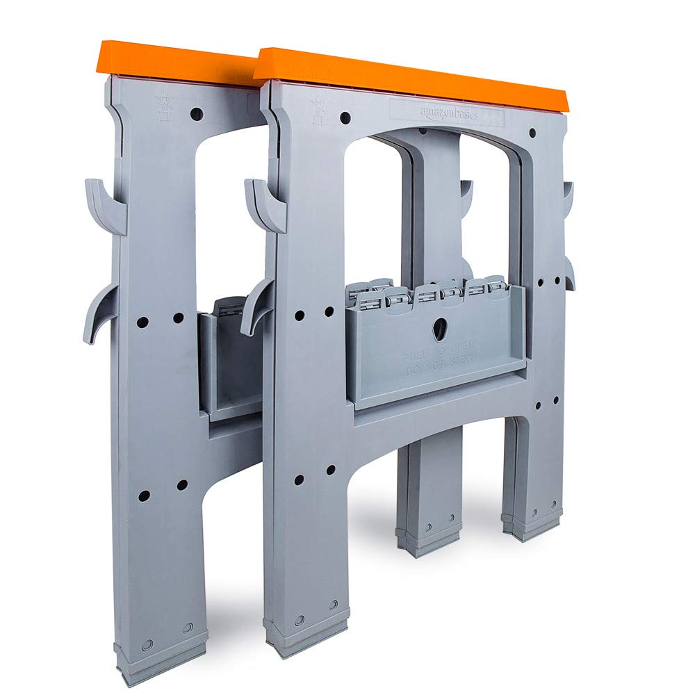 Rectangular Folding Sawhorse, 900 Pound Capacity, Set of 2 Z380