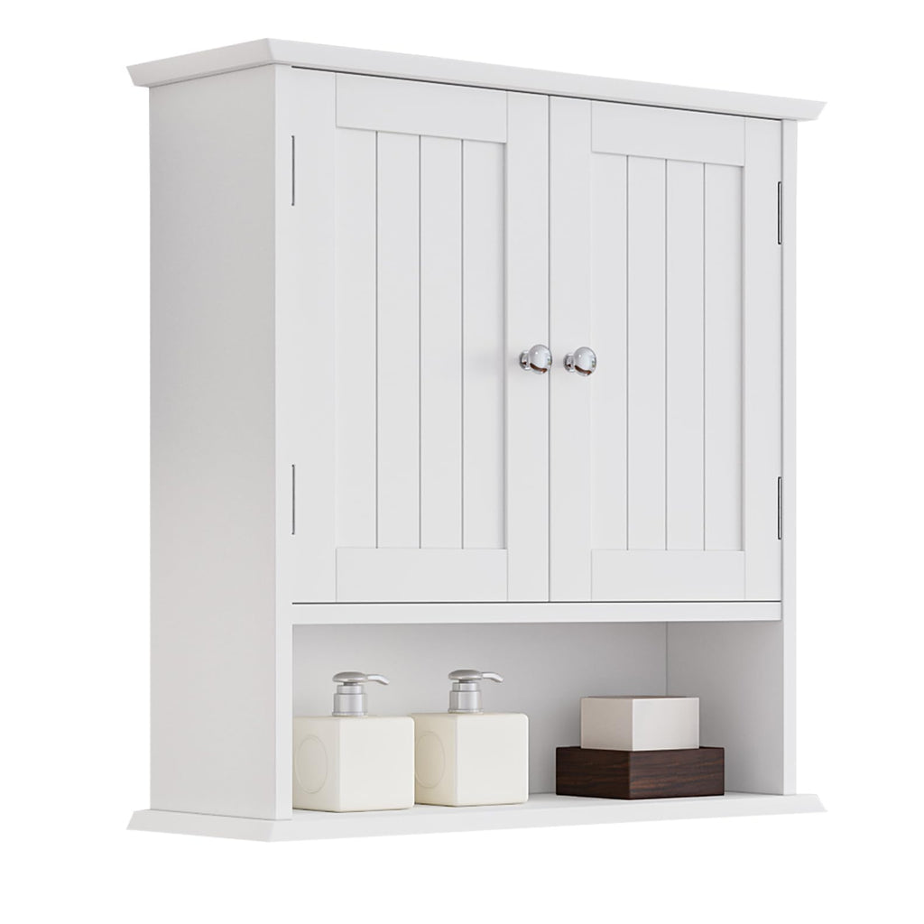 Wall Mount Bathroom Cabinet with 2 Doors and Open Shelf O2261