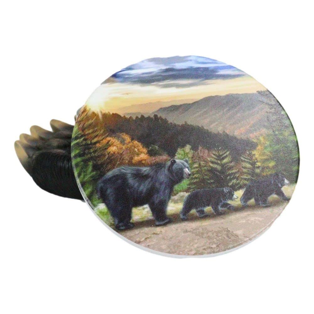 Black Bear Coaster Holder with 4 Coasters Set L511668
