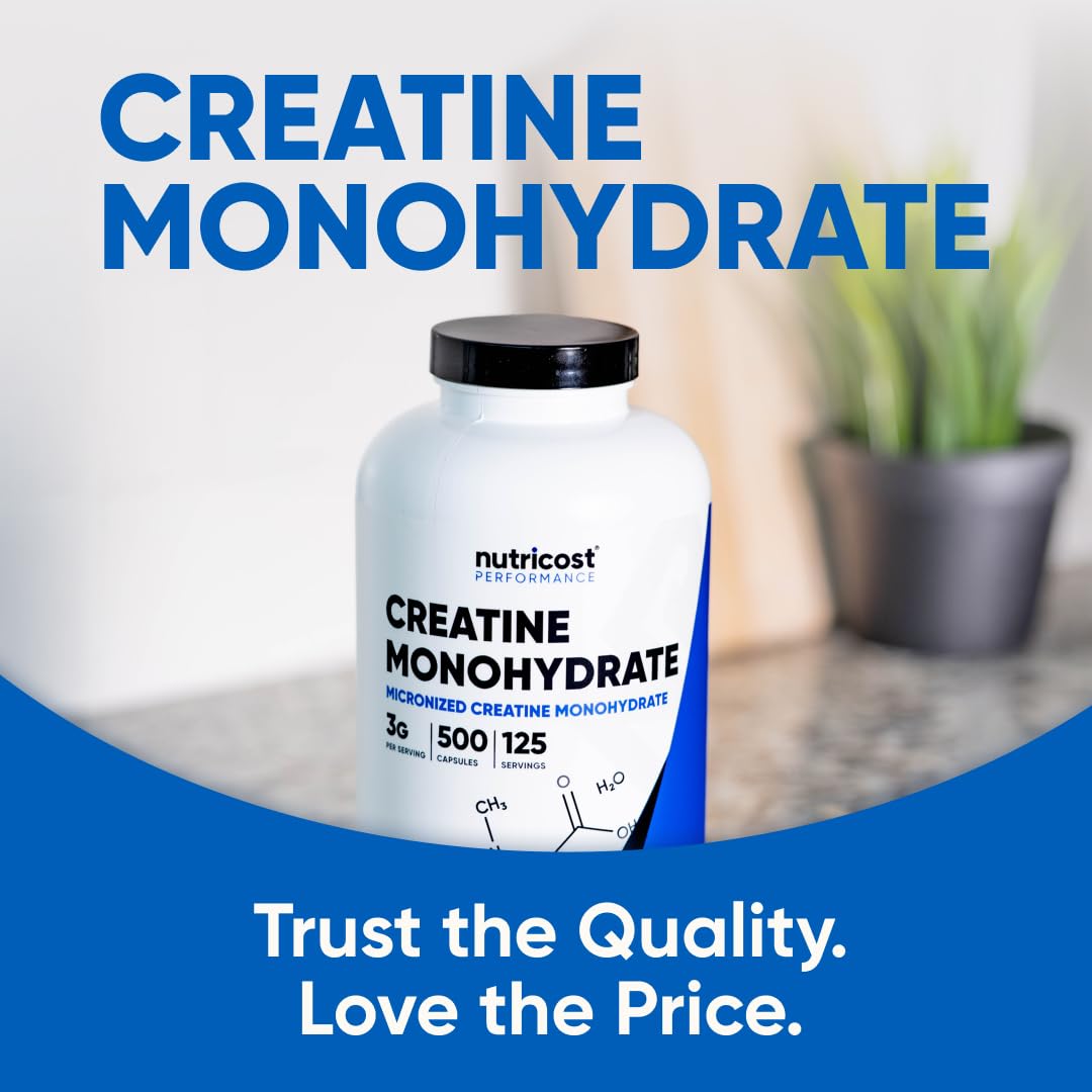 Micronized Creatine Monohydrate 3,000mg 500 Capsules I15112