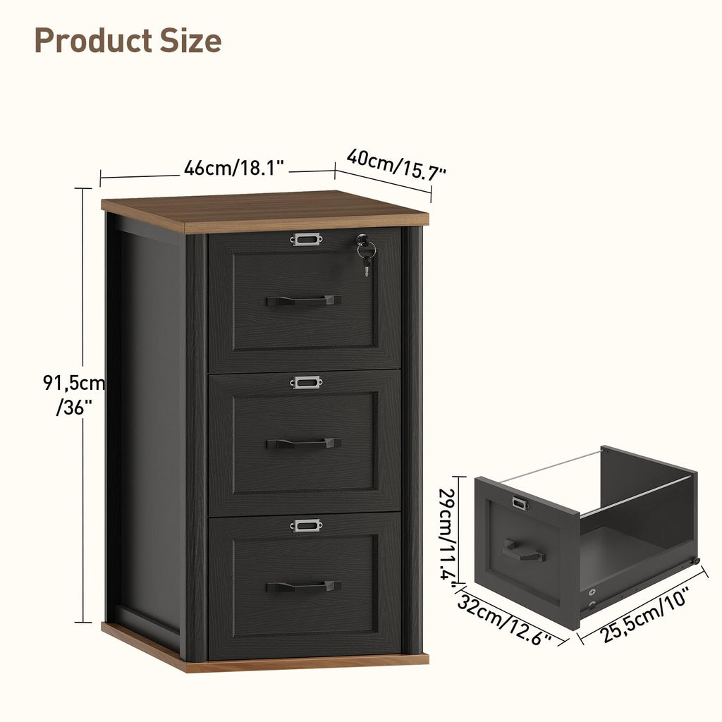 3 Drawer File Cabinet with Lock J8353