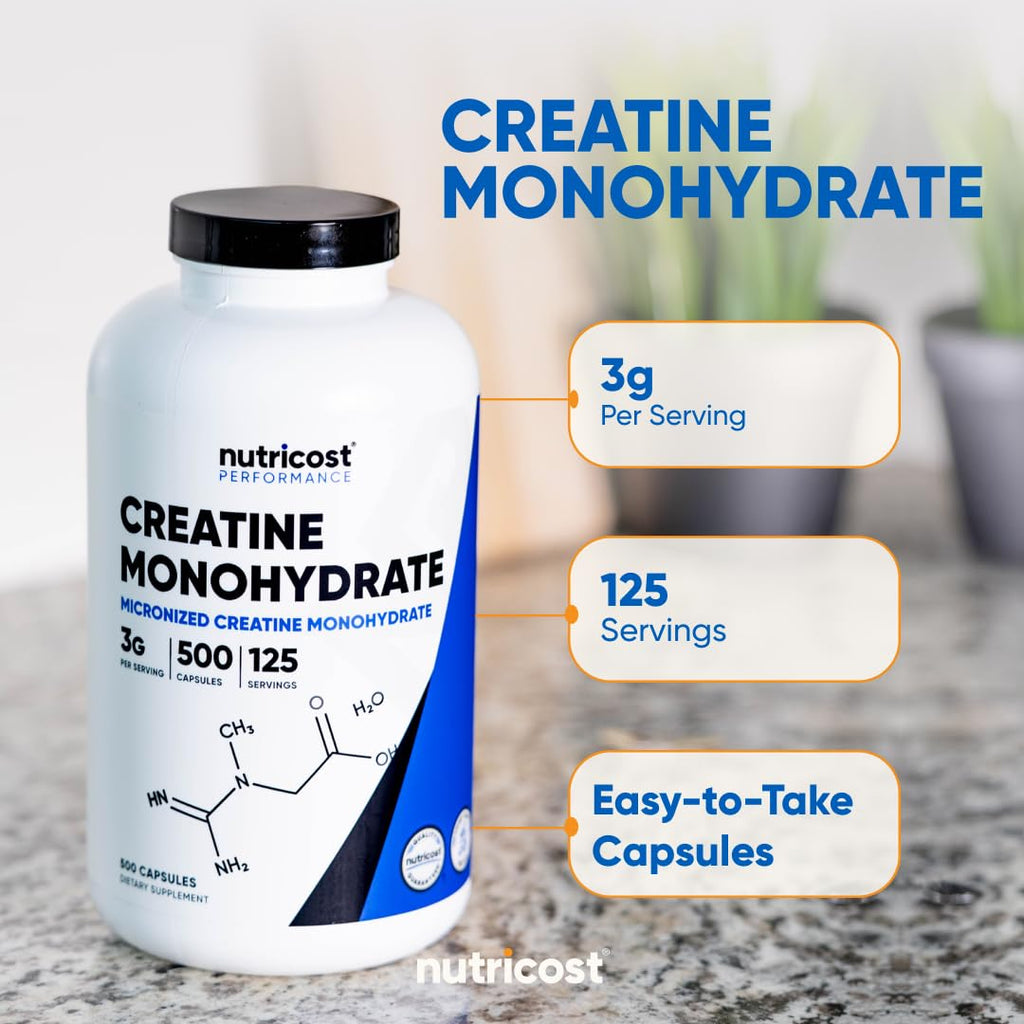 Micronized Creatine Monohydrate 3,000mg 500 Capsules I15112