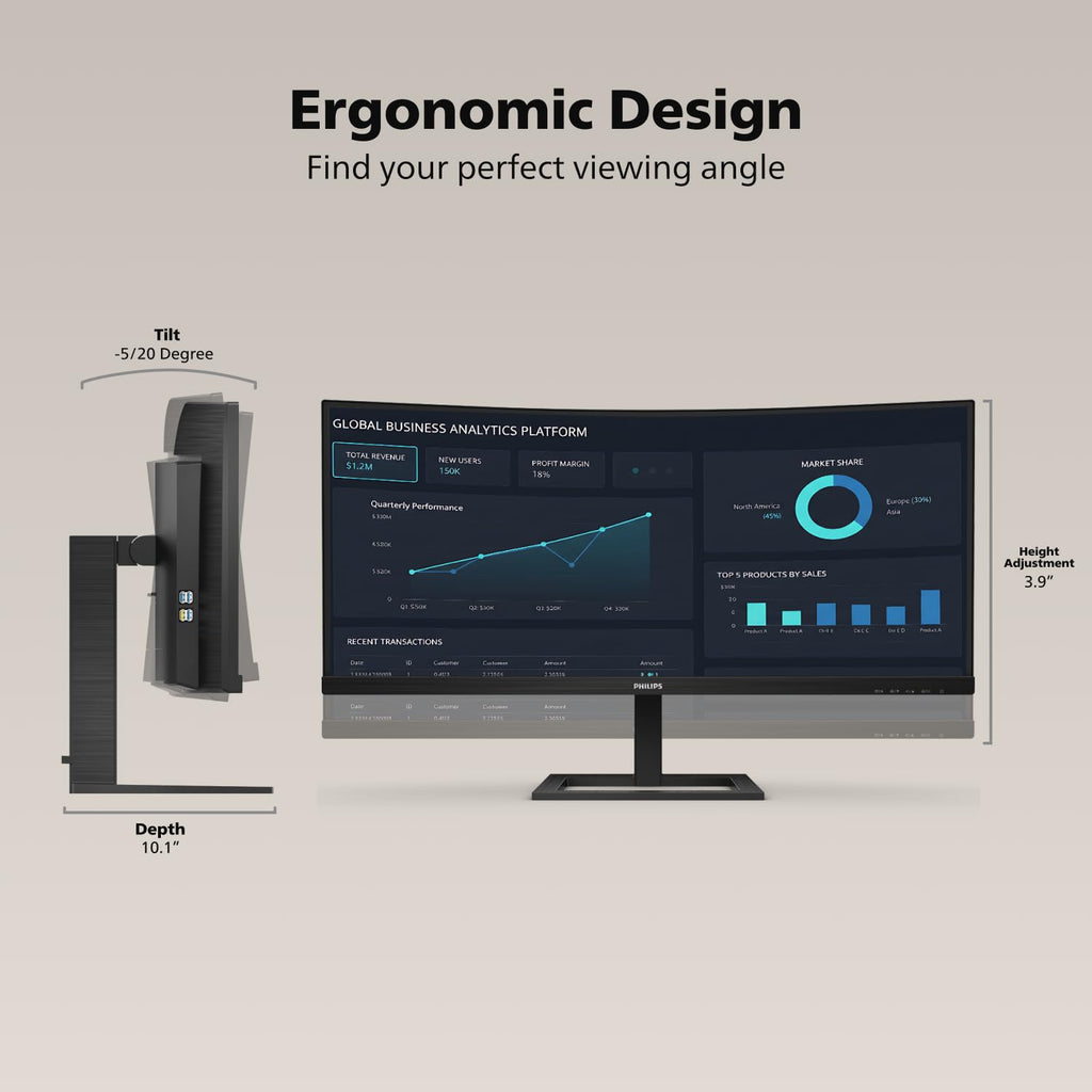 34 Inch Curved UWQHD Computer Monitor Y76472