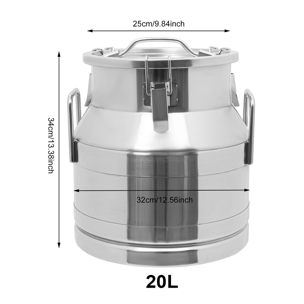 Stainless Steel Milk Can with Faucet, 20L Silicone Sealed Lid S653621