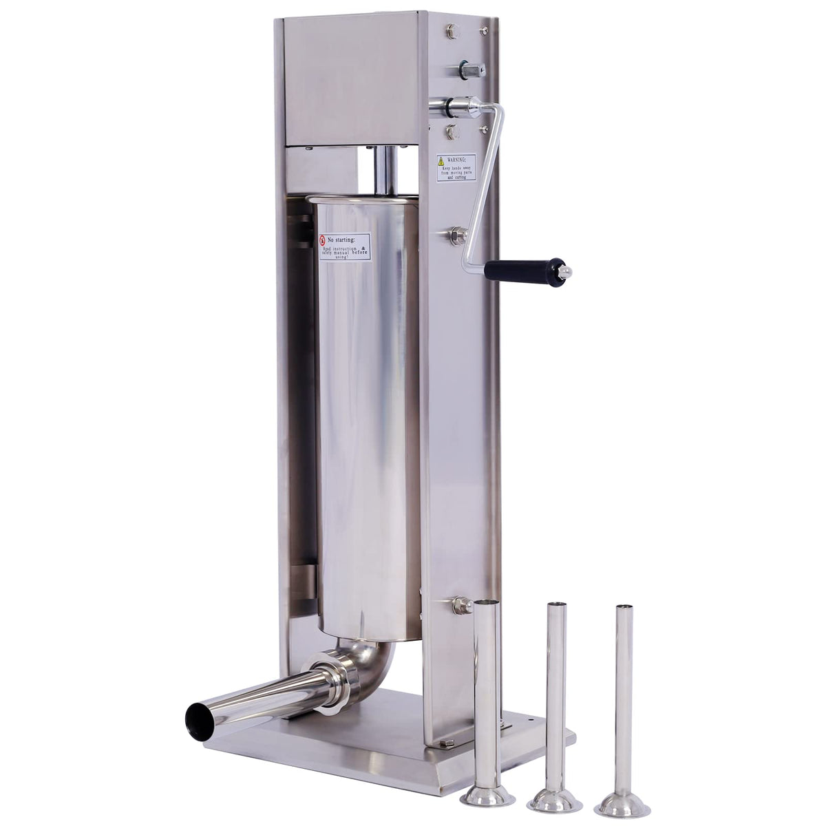 15LB Stainless Steel Vertical Sausage Stuffer with 4 Nozzles B1410
