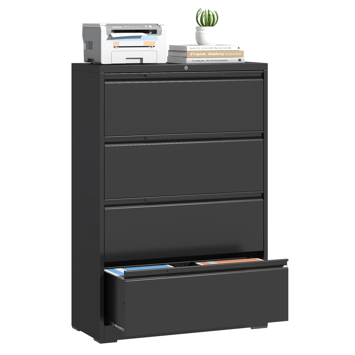 4 Drawer Metal File Cabinet with Lock W771846