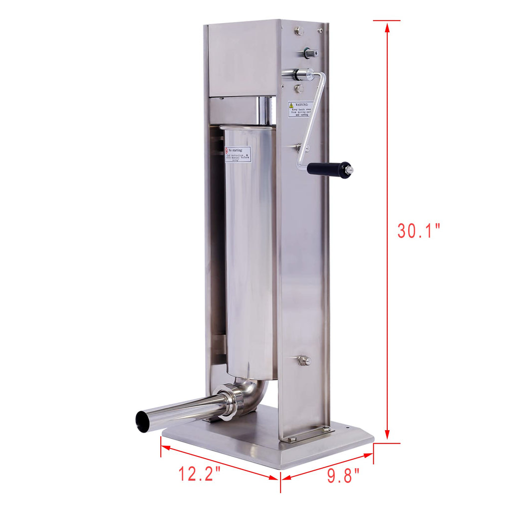 15LB Stainless Steel Vertical Sausage Stuffer with 4 Nozzles B1410