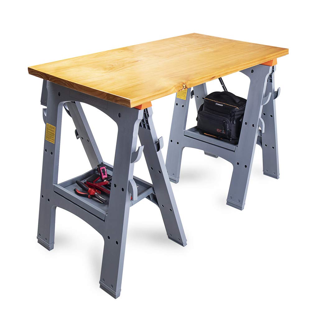 Rectangular Folding Sawhorse, 900 Pound Capacity, Set of 2 Z380