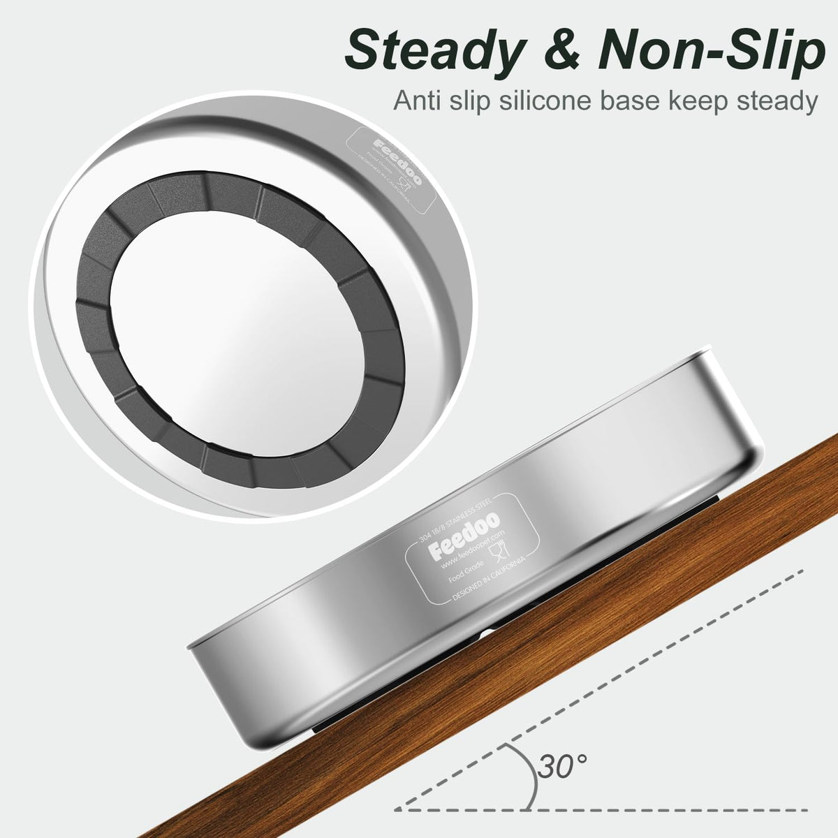 Slow Feeder Dog Bowl 1.5-Cup Stainless Steel I467627