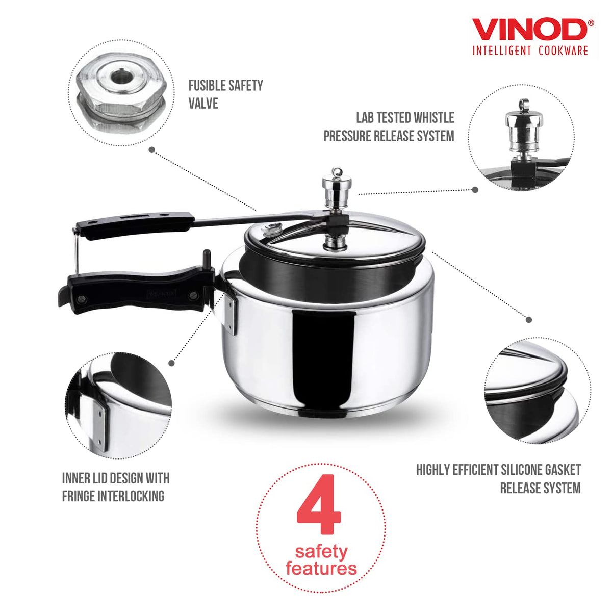 2 Liter Stainless Steel Pressure Cooker W8118