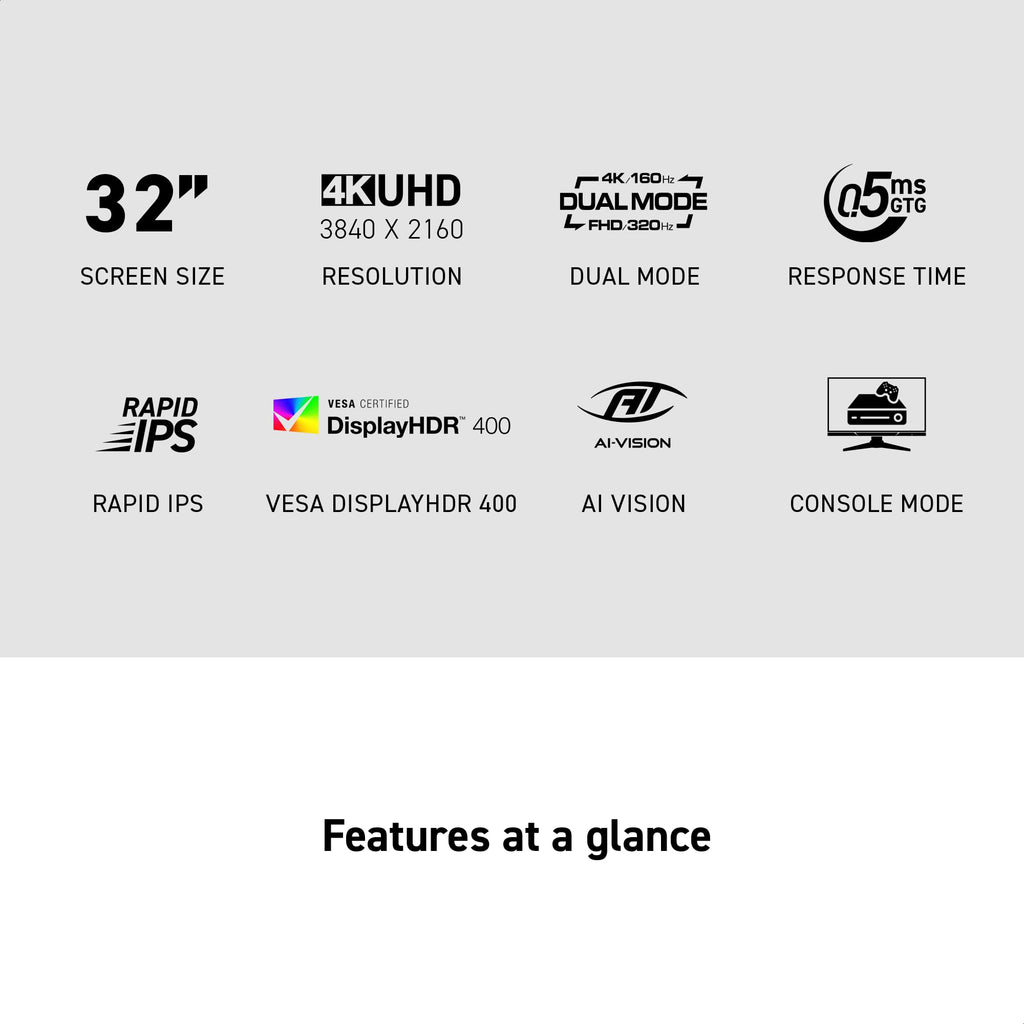 32-inch 3840 x 2160 UHD 320Hz Gaming Monitor Z158