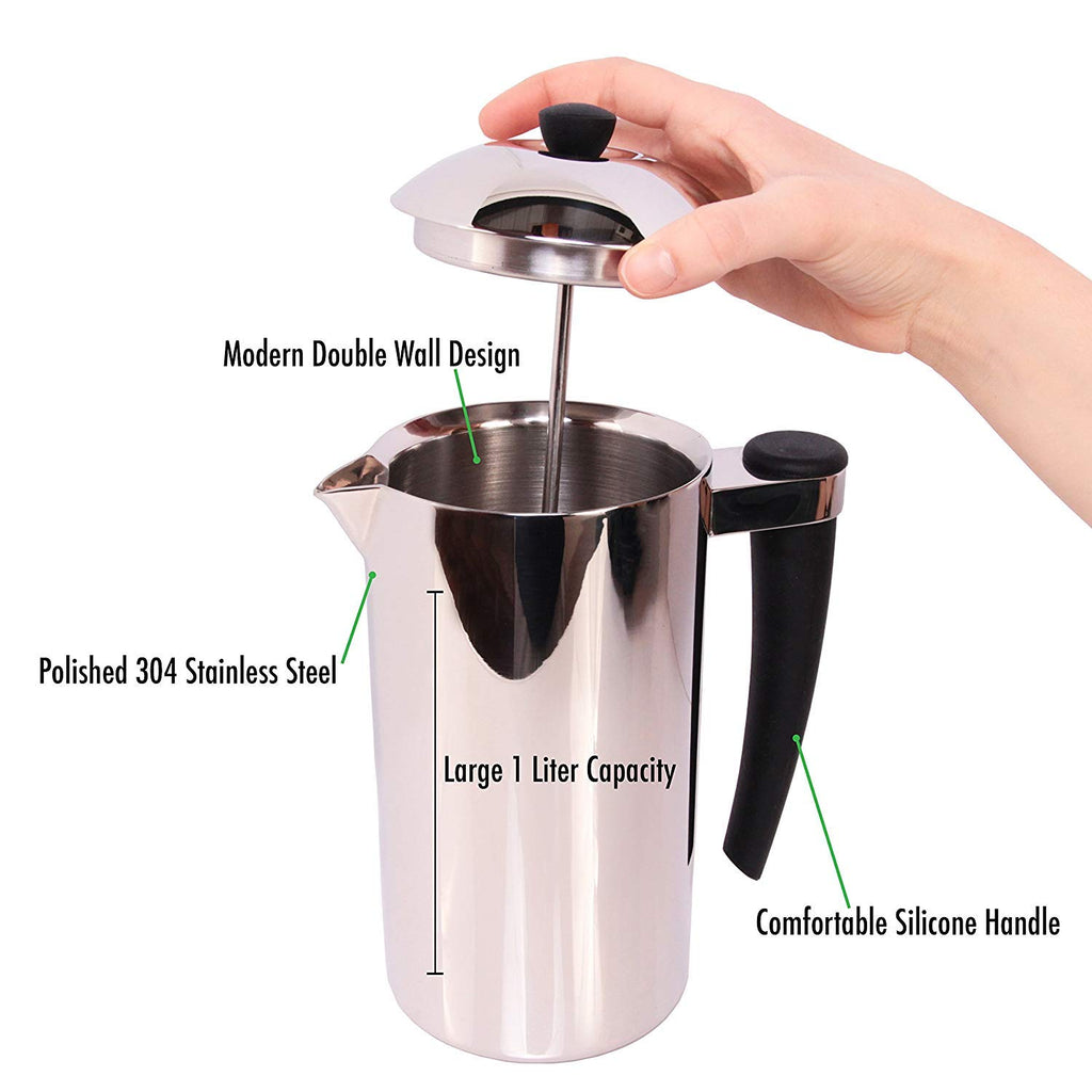 Stainless Steel Double-Wall Coffee Press 1 Liter E430904