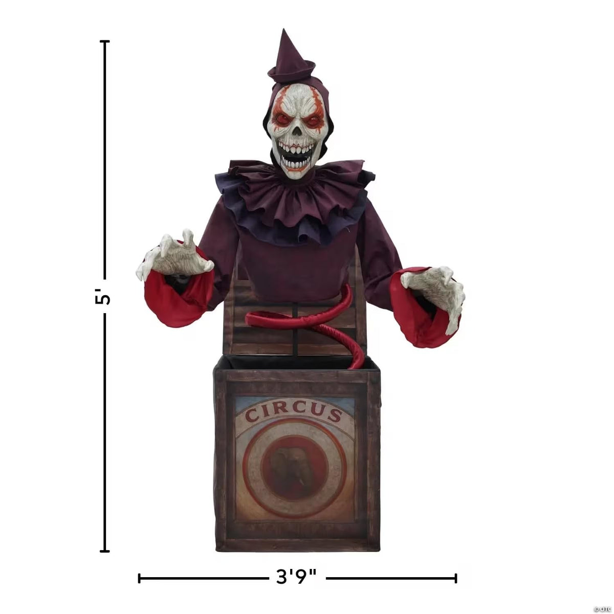 5 Ft. Skeleton Clown Halloween Decoration O16816