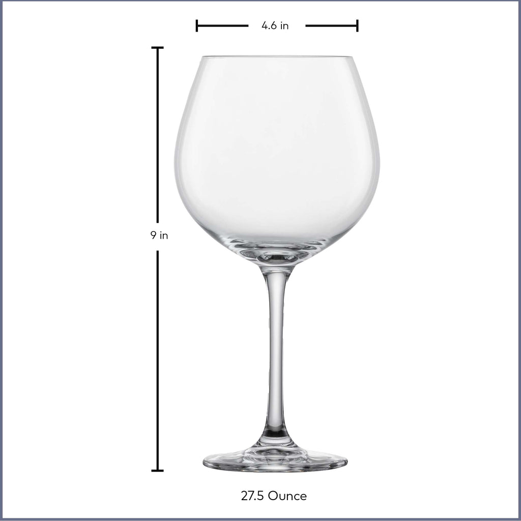 Red Wine Glass Set of 6 Dishwasher-Safe Tritan Crystal 27.5 Ounce M326
