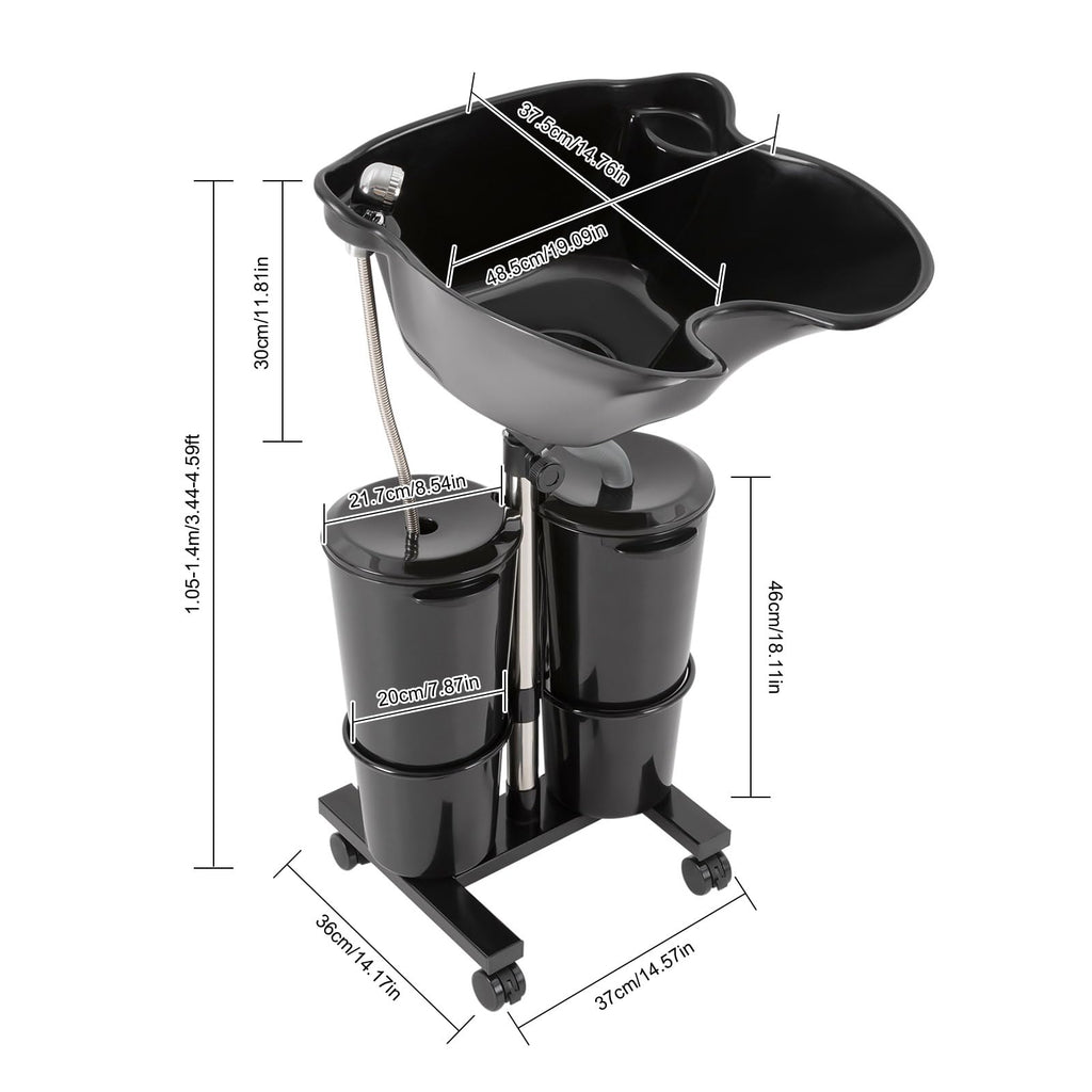 Portable Electric Shampoo Bowl with 2 Water Buckets I3634
