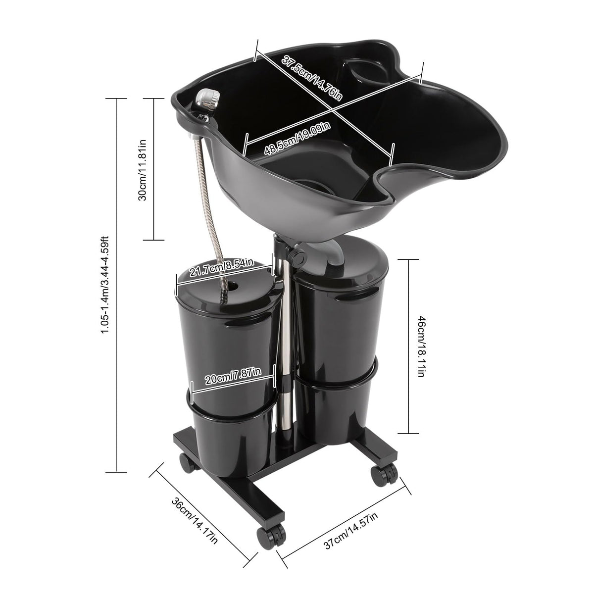 Portable Electric Shampoo Bowl with 2 Water Buckets I3634