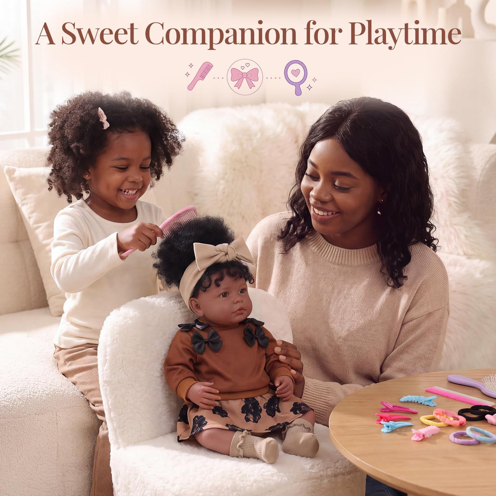 20 Inch Black Baby Doll with Play Set E551739