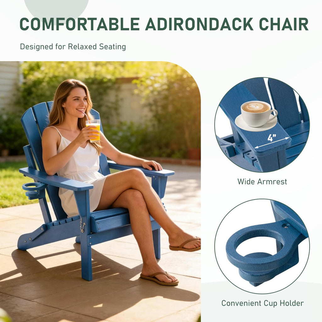 Folding Adirondack Chair with Cup Holders G34648