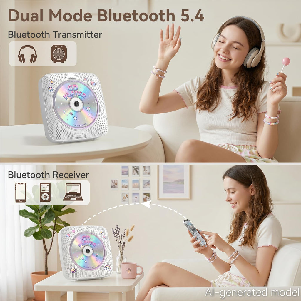 Portable Bluetooth Rechargeable CD Player with Speakers Y819