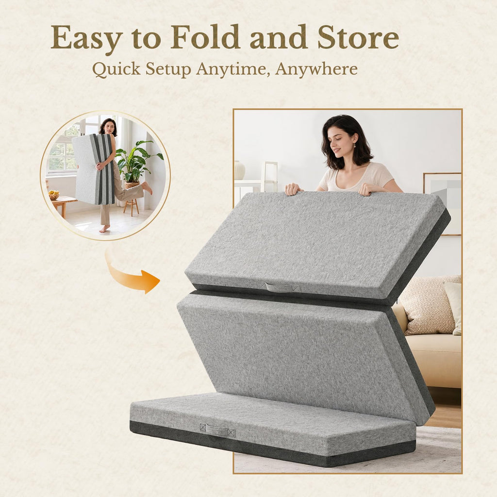 6 Inch Tri-Fold Memory Foam Mattress Q299