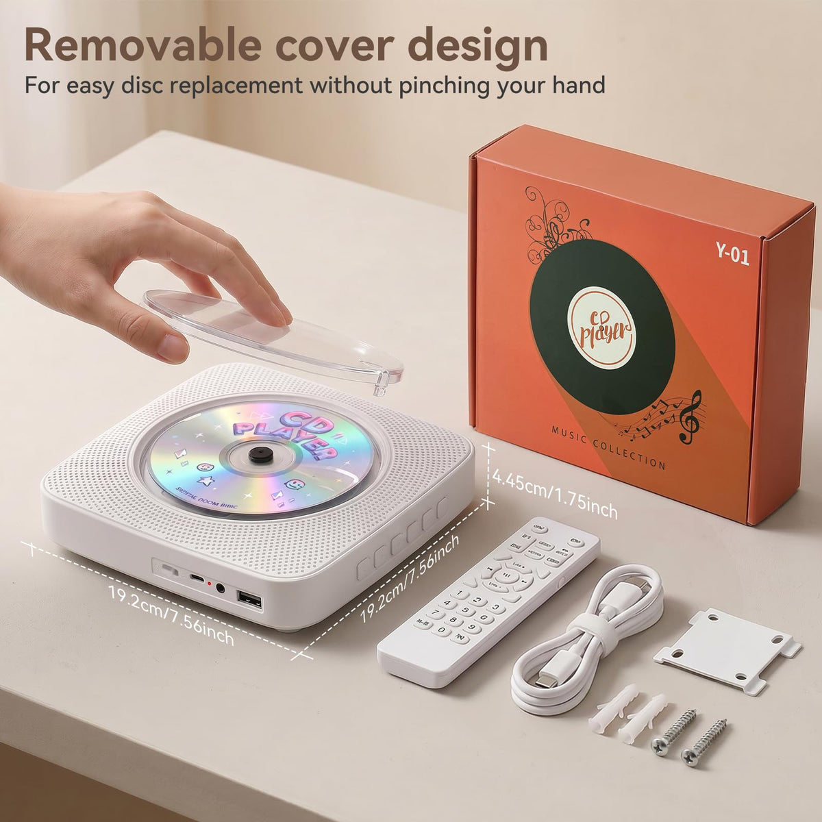 Portable Bluetooth Rechargeable CD Player with Speakers Y819