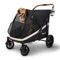 Black Large 4 Wheel Dog Stroller with Storage Pocket L494