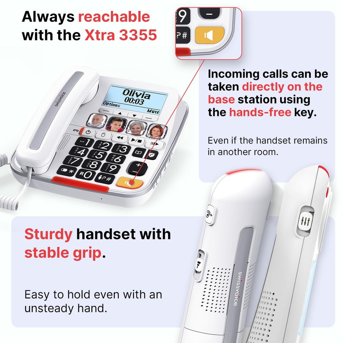 Big Button Phone with Answering Machine and Cordless Handset M89196