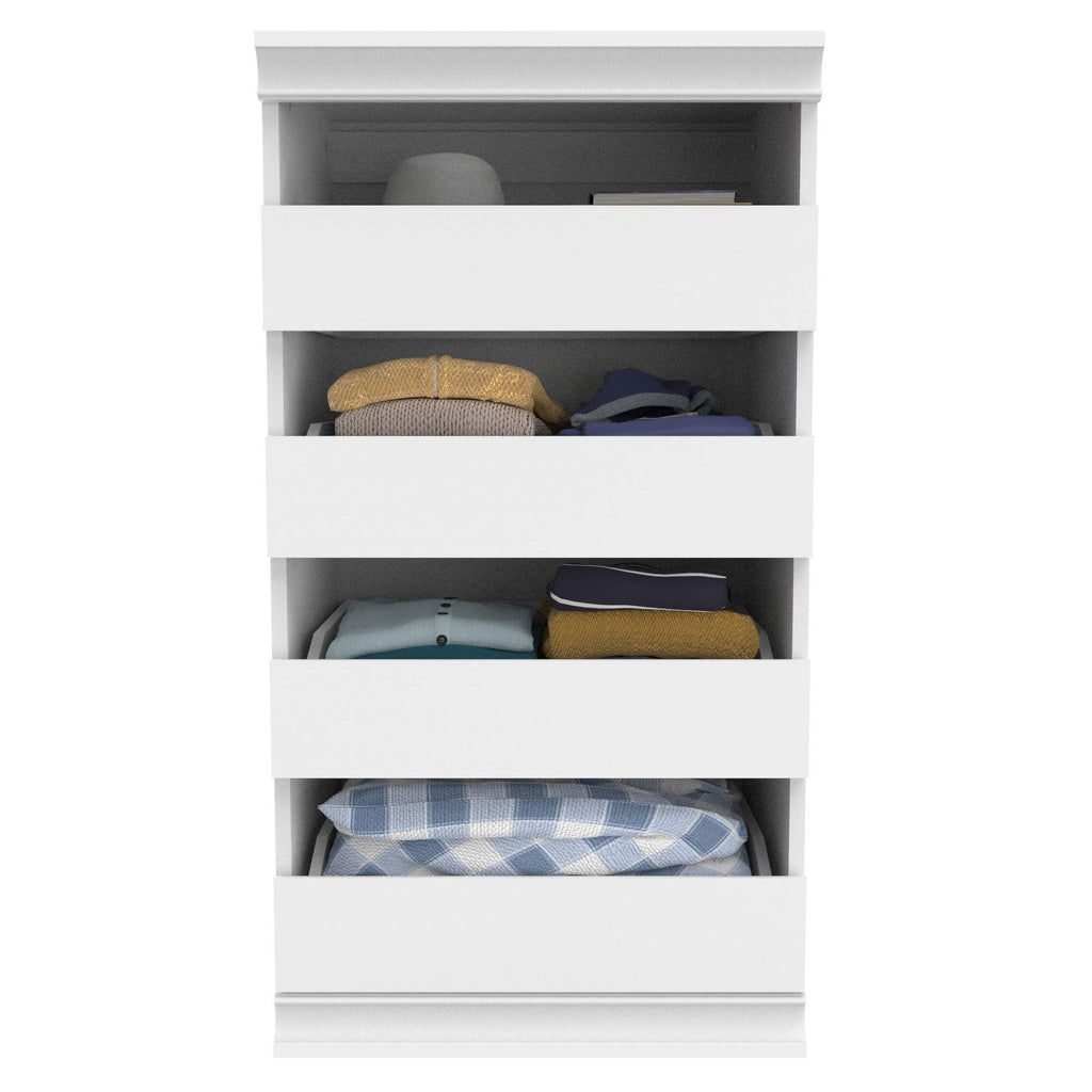 White 4 Drawer Wood Modular Storage Unit H73904