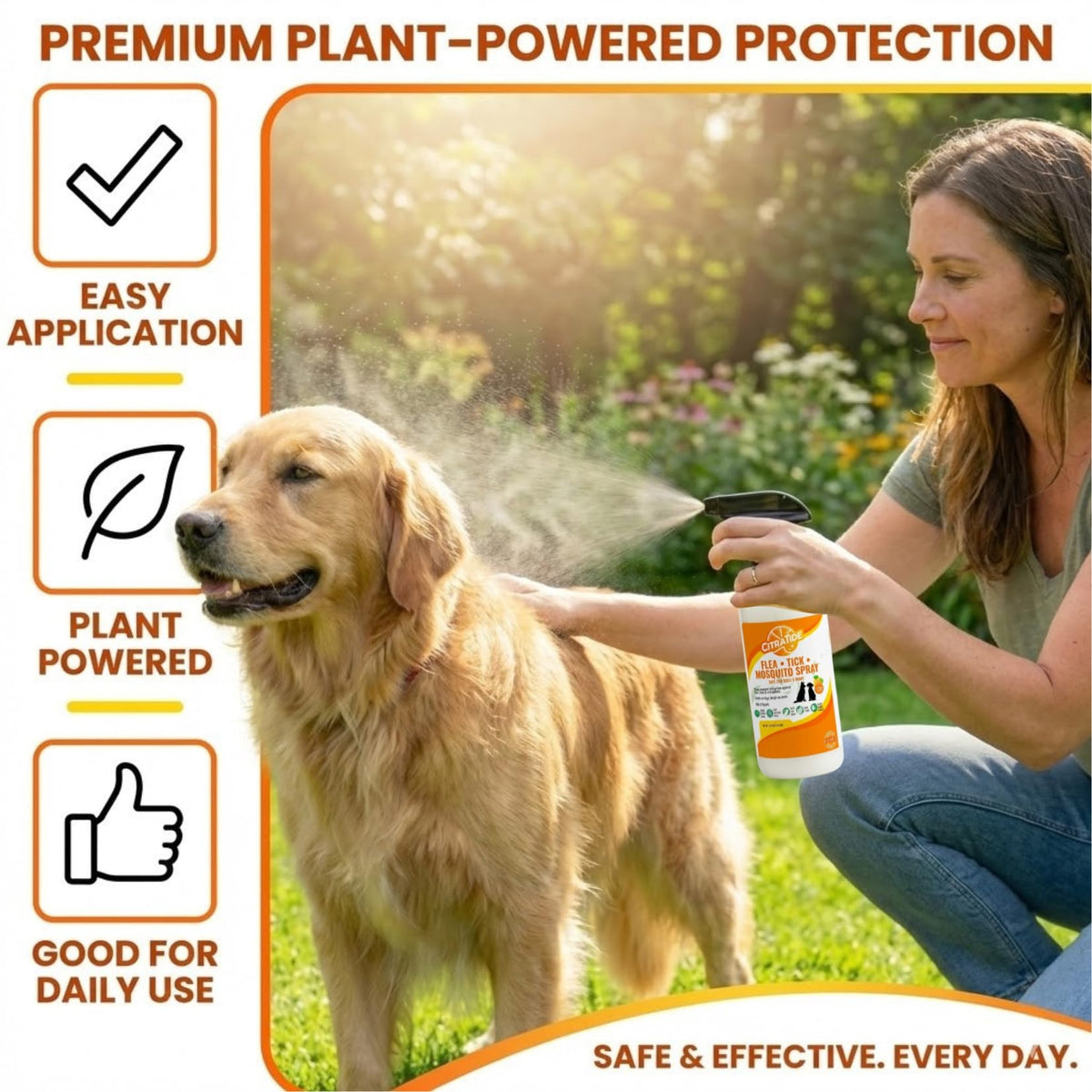 Plant-Based Cedarwood & Citrus Flea Tick & Mosquito Spray for Dogs 16 fl oz M16126