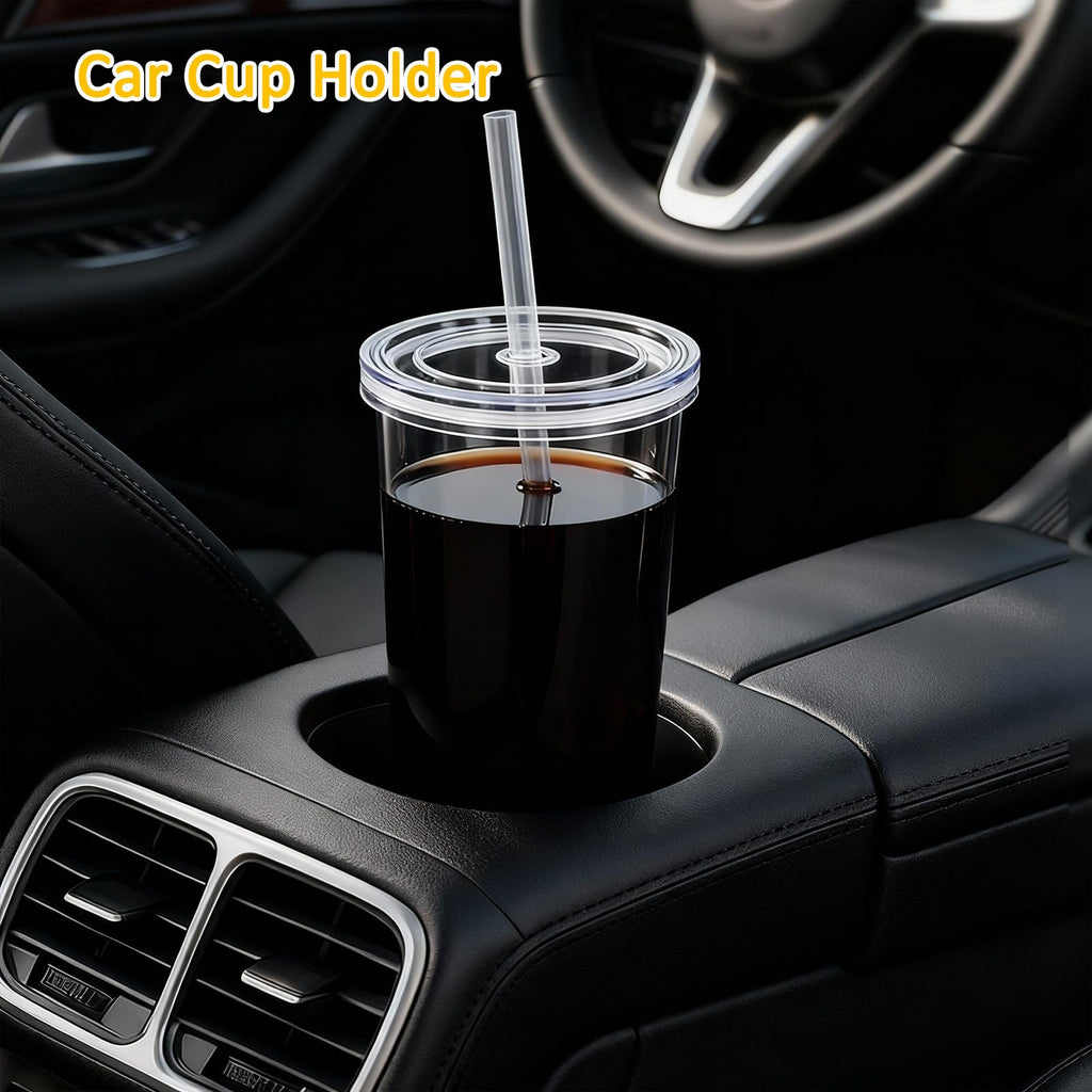 20oz Drinking Jars with Lids and Straws 2 Pack Clear Reusable C71413