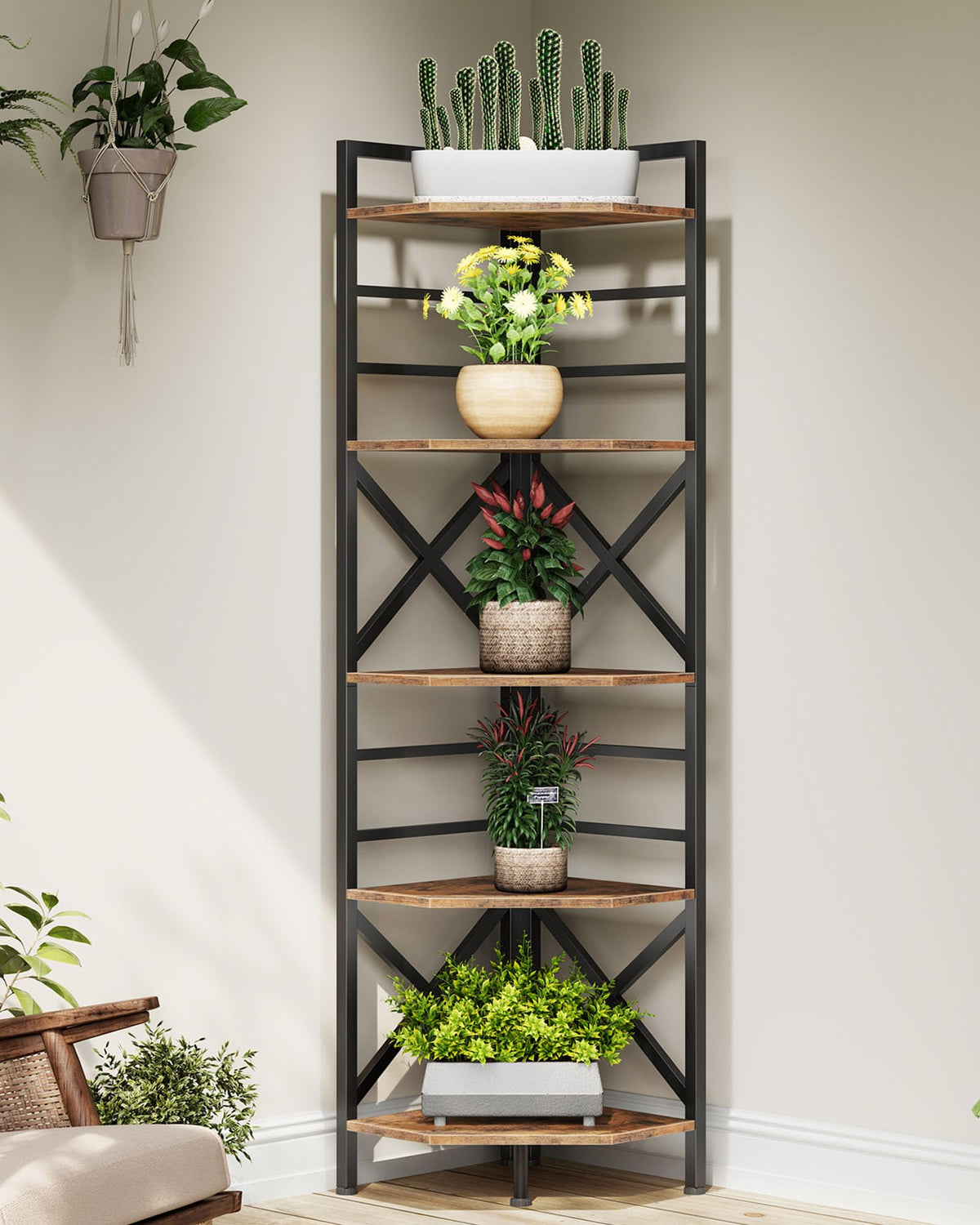 69.3" 5-Tier Corner Bookshelf P8483