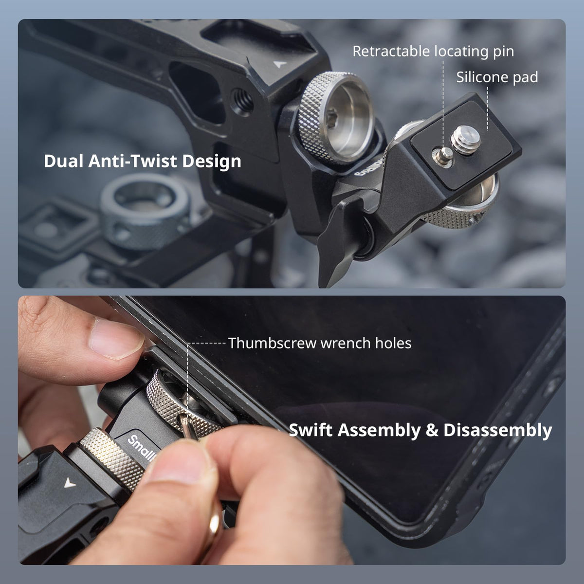 Top Handle & Monitor Mount with 3/8"-16 Locating Holes V613298