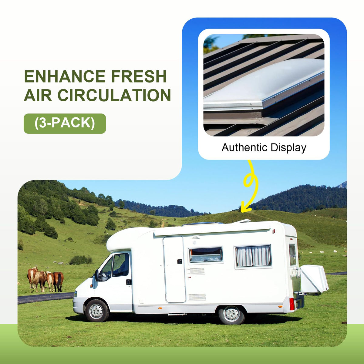 14" x 14" RV Roof Vent Cover (3Pcs) I815