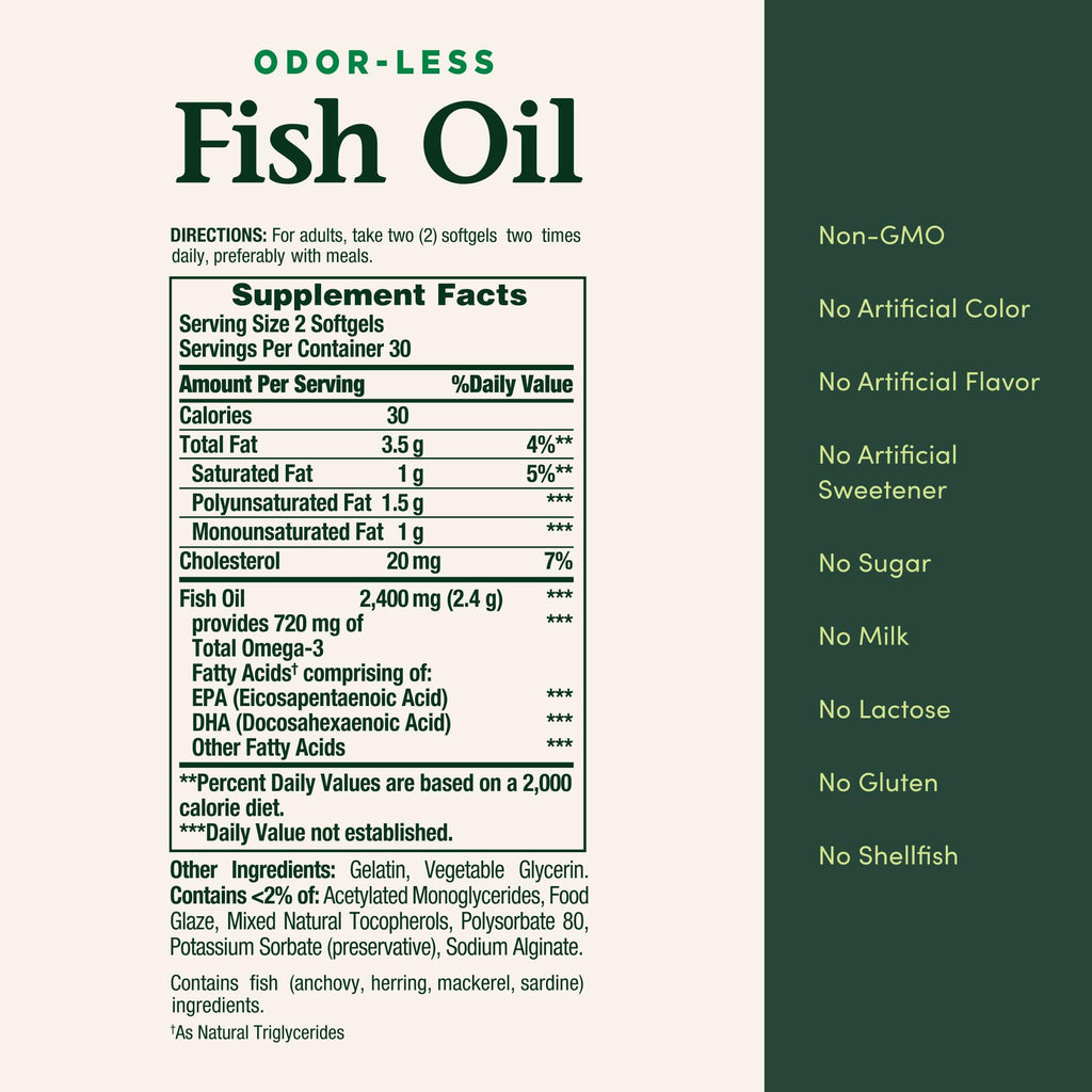 Fish Oil Omega 3 Supplements 1200mg 60 Softgels G657