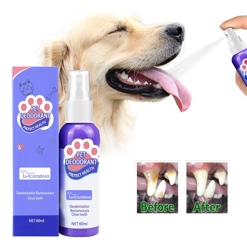 Pet Breath Freshen Spray 60ml Oral Hygiene Solution for Dogs & Cats Q74213