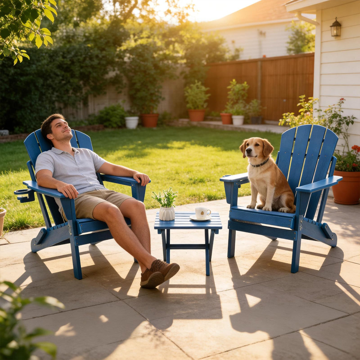 Folding Adirondack Chair with Cup Holders G34648
