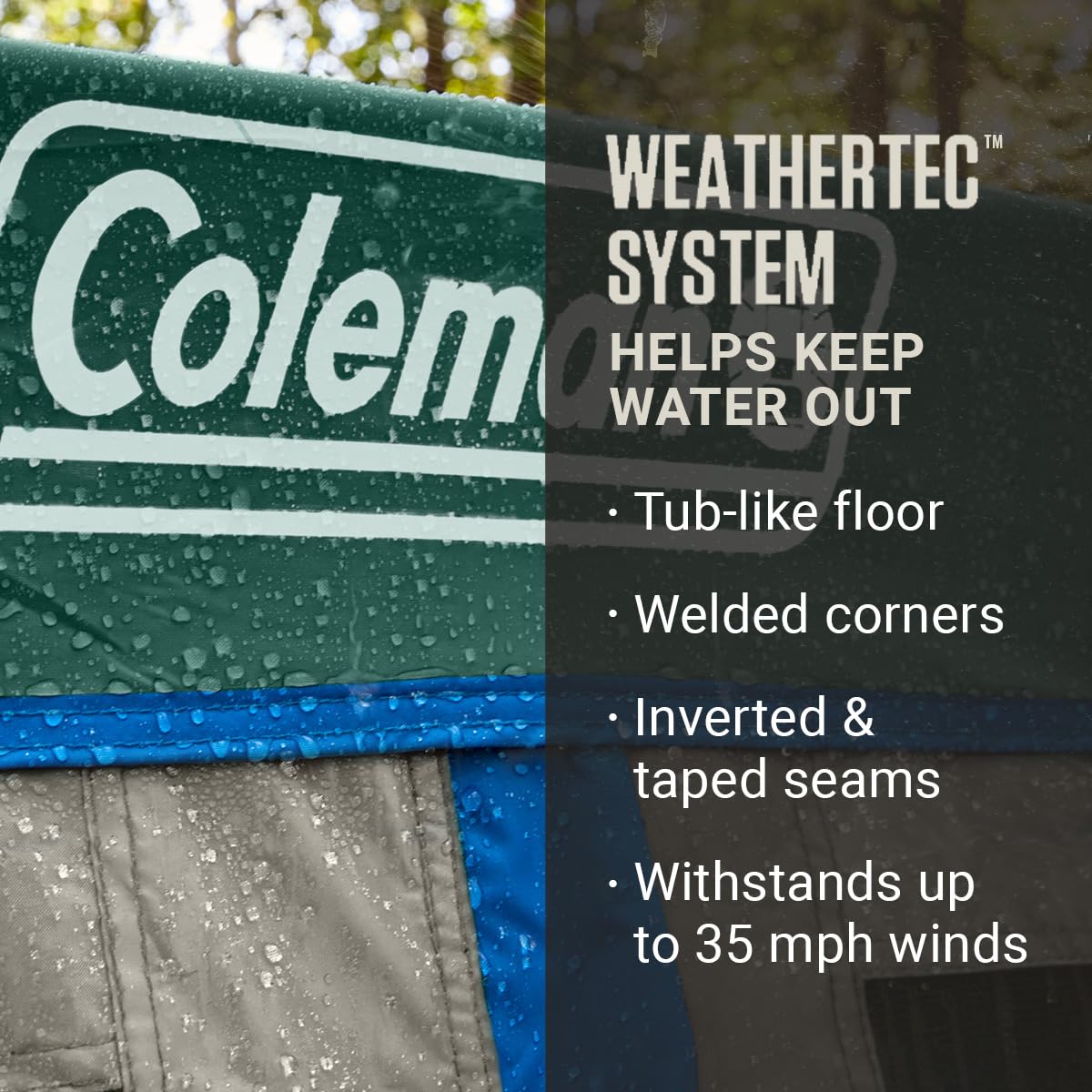 Camping Tent with Rainfly & Screened Porch, Weatherproof Family Tent Fits 4 Queen-Sized Airbeds M62058