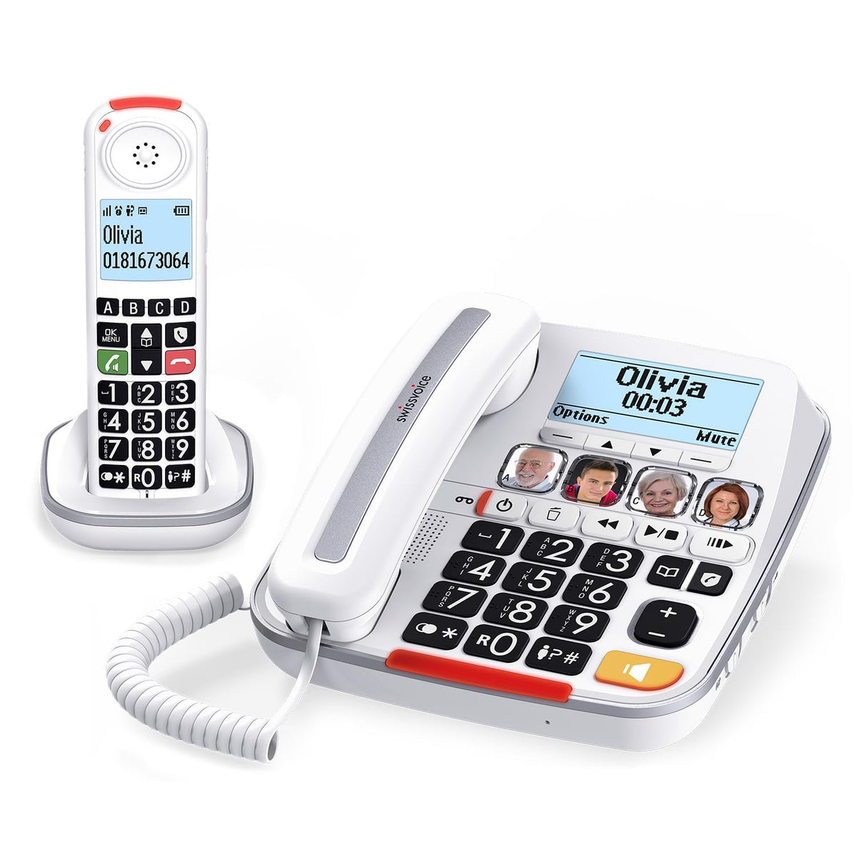Big Button Phone with Answering Machine and Cordless Handset M89196