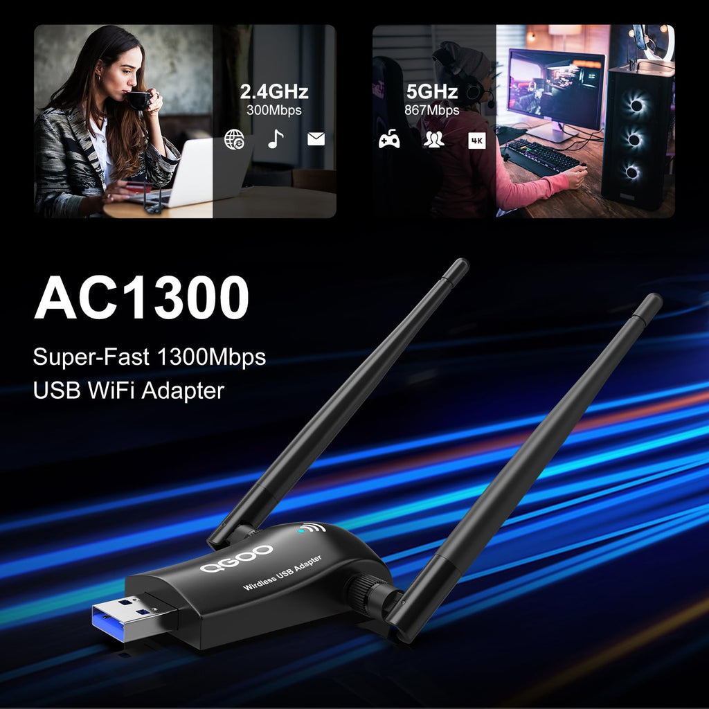 Wireless WiFi Adapter AC1300Mbps USB 3.0 Dual Band E3752