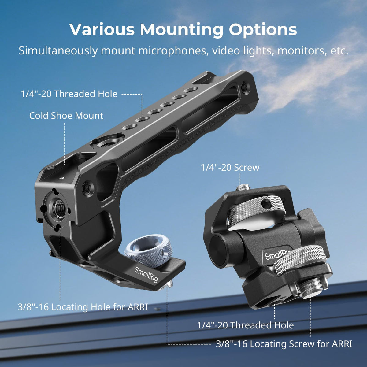 Top Handle & Monitor Mount with 3/8"-16 Locating Holes V613298