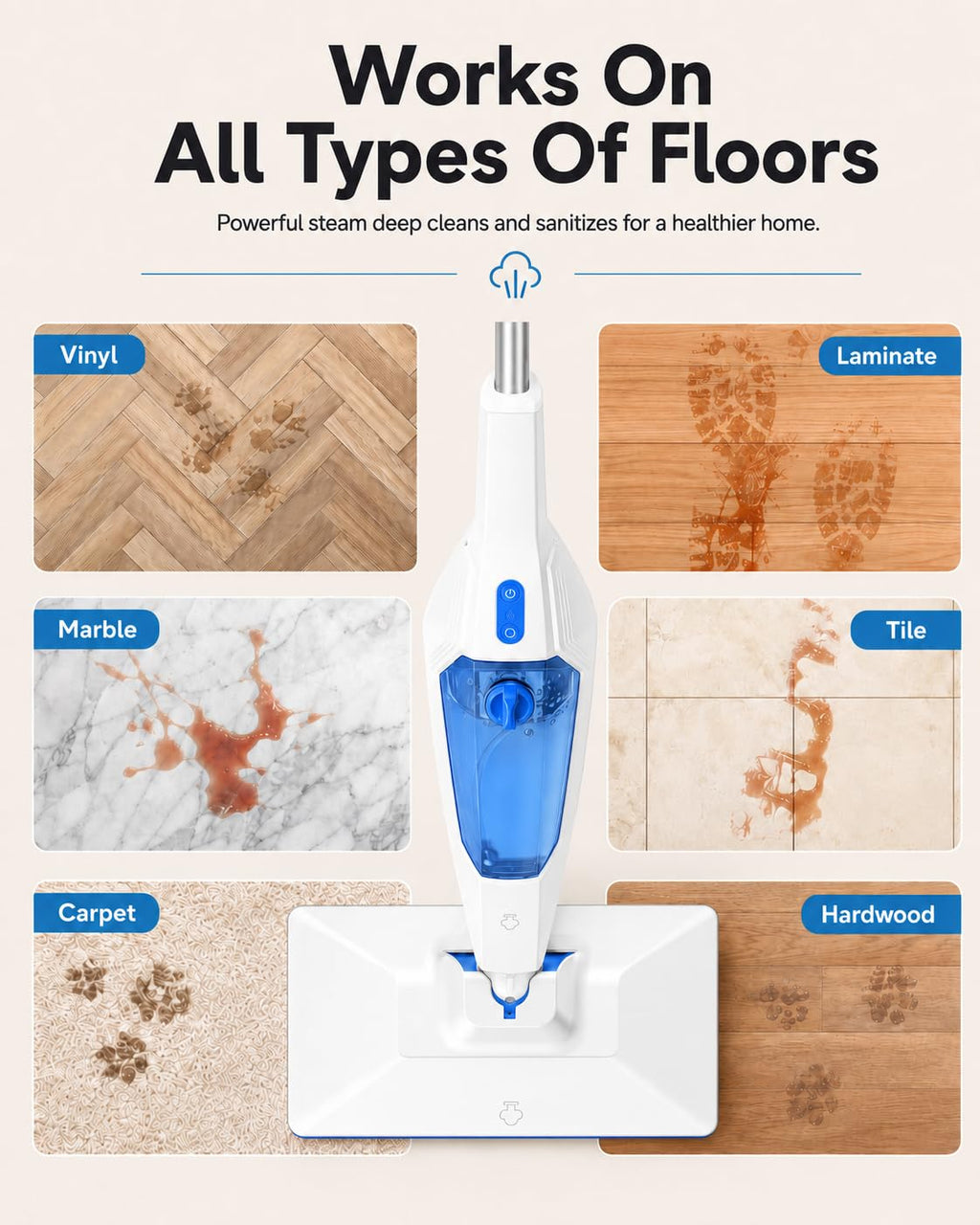 14-in-1 Detachable Steam Floor Mop L59021