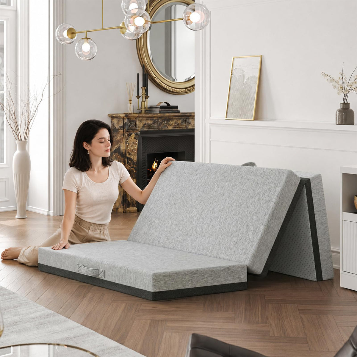 6 Inch Tri-Fold Memory Foam Mattress Q299