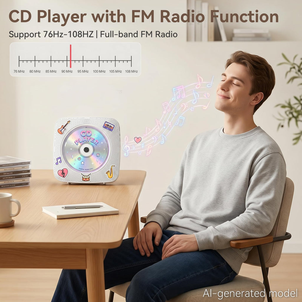 Portable Bluetooth Rechargeable CD Player with Speakers Y819