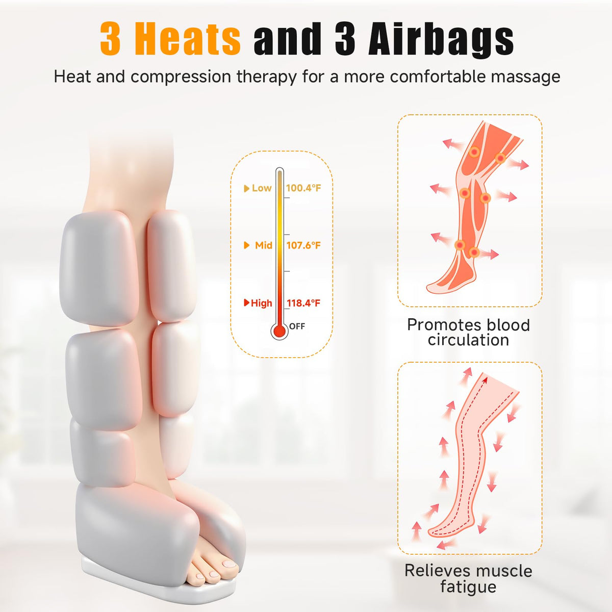 Leg Compression Massager with Heat D582