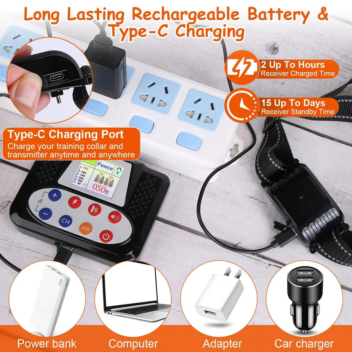Wireless Dog Fence & Electric Training Collar with Remote F819065